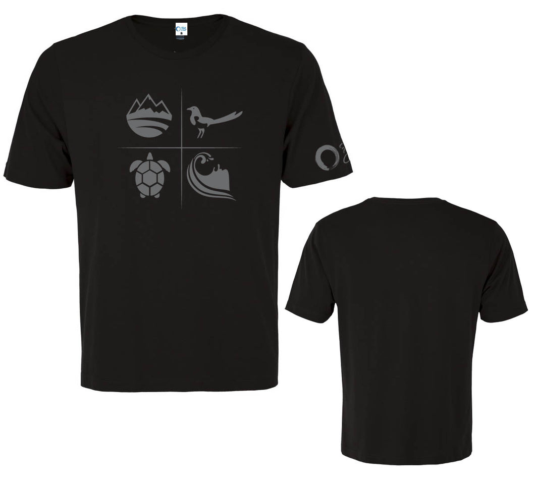 Men's Classic Crew-Neck Crosshair Graphic Tee - Black/Granite