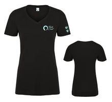 Load image into Gallery viewer, Women&#39;s Classic V-Neck Signature Tee - Black/Turquoise

